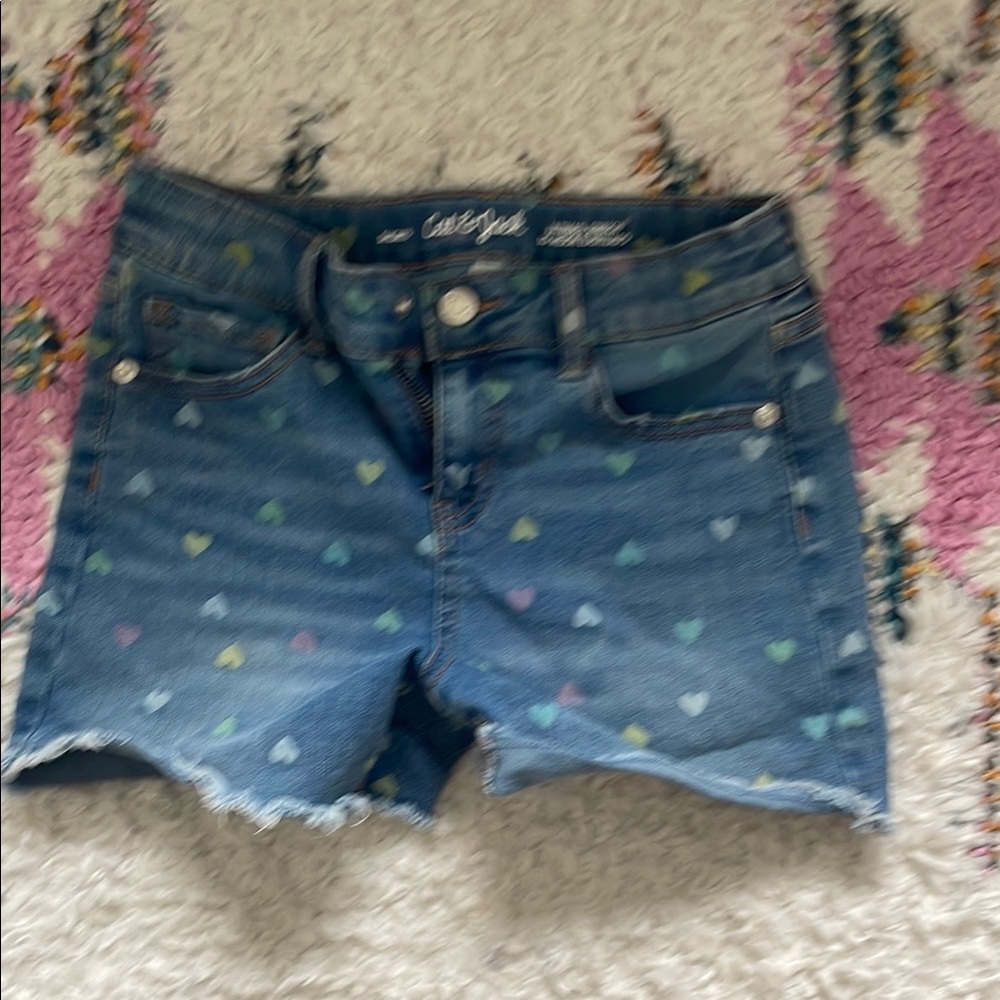 Cat & Jack Blue Jean Shorts Distressed Frayed Hem